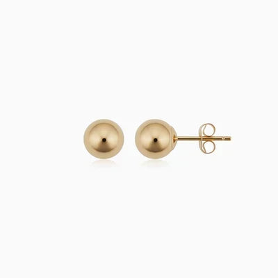 Aretes de argolla Ball™ en oro con pasadores, de Rose & Oliver, con acabado brillante y diseño elegante.