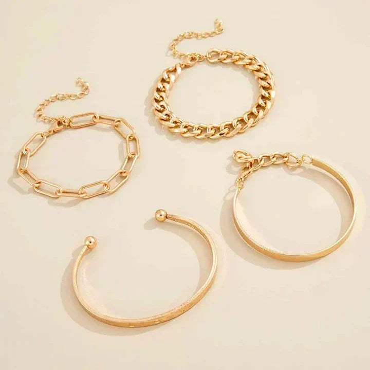 Goldenes Armband-Set von Elan™ von Rose & Oliver, zarte und elegante Armbänder, die zu verschiedenen Stilen passen.