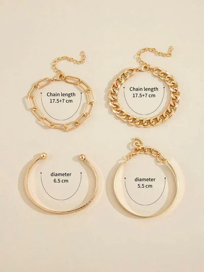Set goldener Armbänder Elan™ von Rose & Oliver, Armbänder mit glänzendem Finish und elegantem Stil.